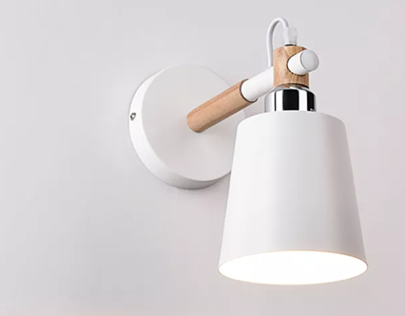 Reid - E27 LED bulb modern colorful wooden wall light