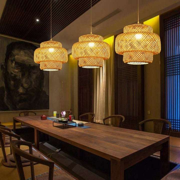 Shabaz - E27 LED bulb bamboo suspended light