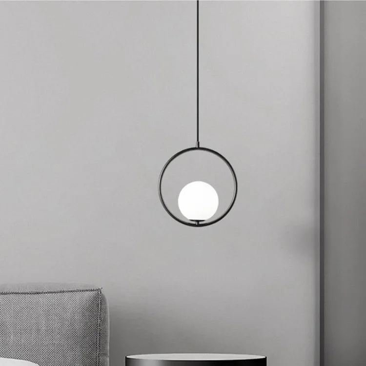 Horace - E27 LED bulb contemporary round glass suspended light