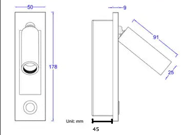 Lott -Built in LED Hotel style Wall Light