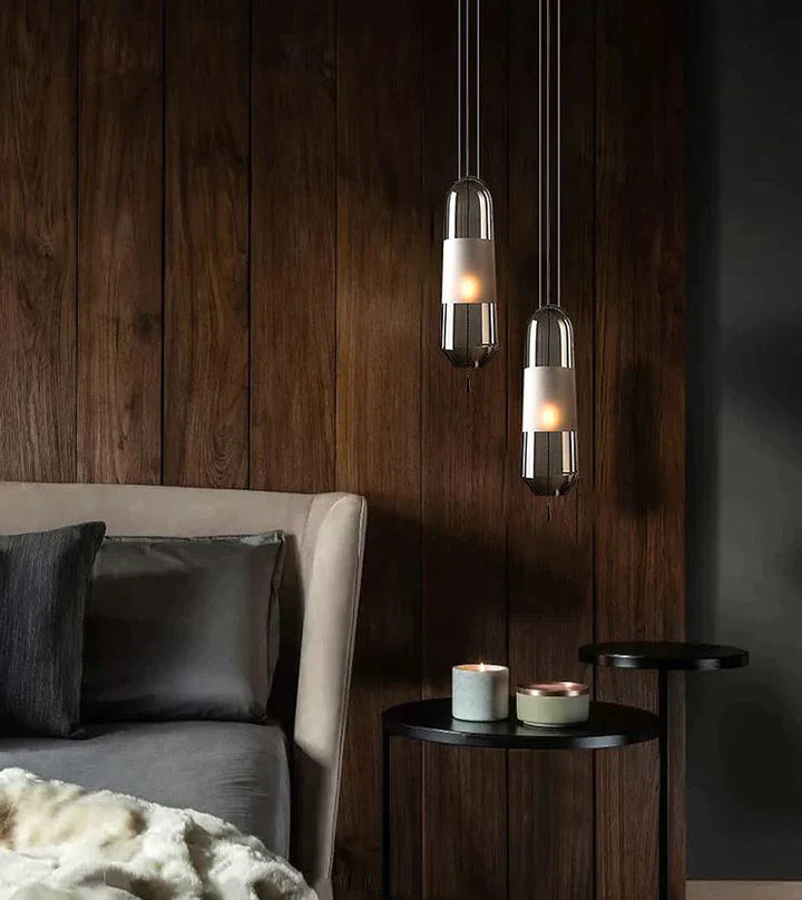 Brown - E14 LED bulb glass suspended light